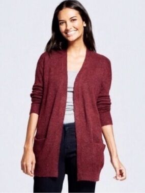 a new day Open-Front Cardigan in Burgundy Red